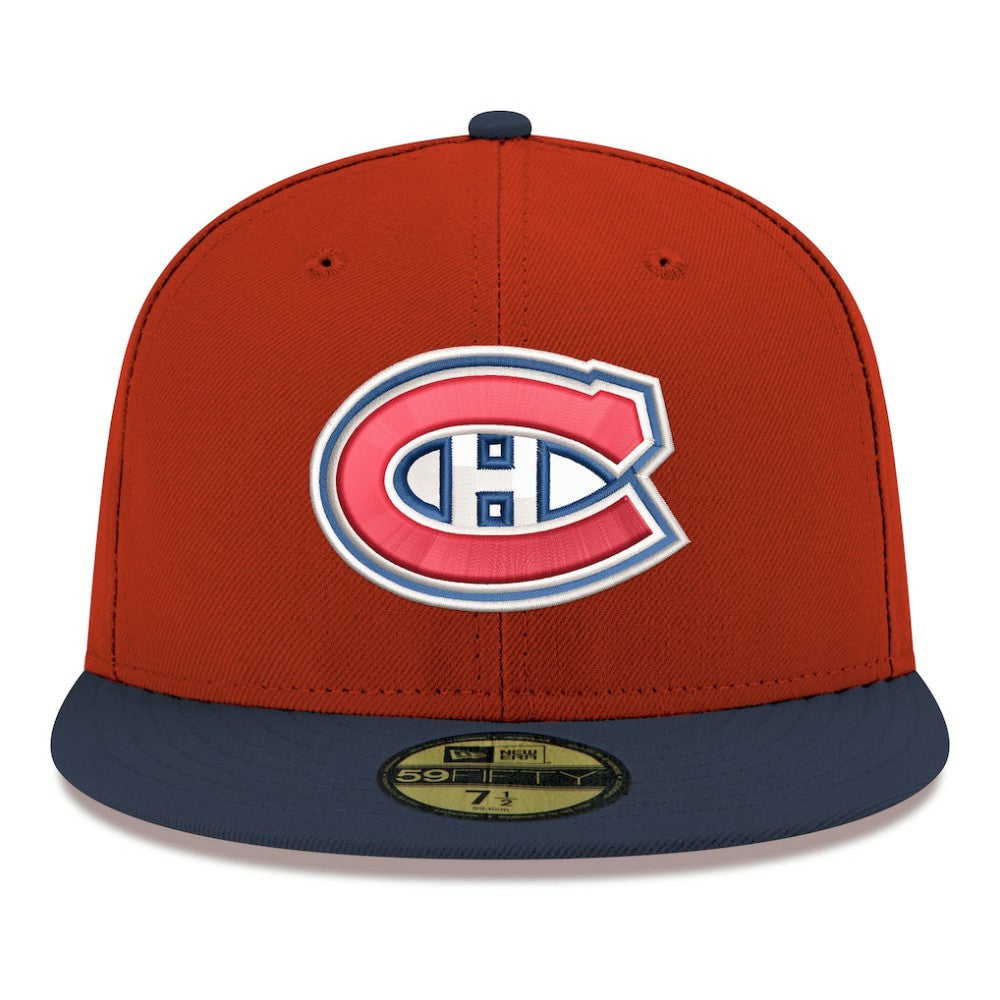 NHL Montreal Canadiens New Era Core Logo Two-Tone 59FIFTY Fitted Hat - Red