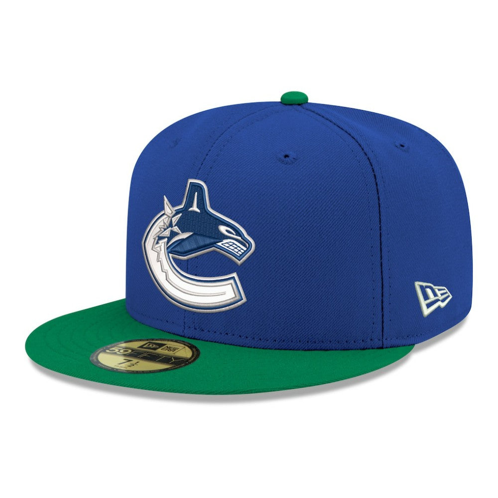 NHL Vancouver Canucks New Era Core Logo Two-Tone 59FIFTY Fitted Hat - Blue