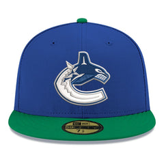 NHL Vancouver Canucks New Era Core Logo Two-Tone 59FIFTY Fitted Hat - Blue
