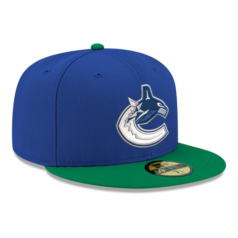 NHL Vancouver Canucks New Era Core Logo Two-Tone 59FIFTY Fitted Hat - Blue