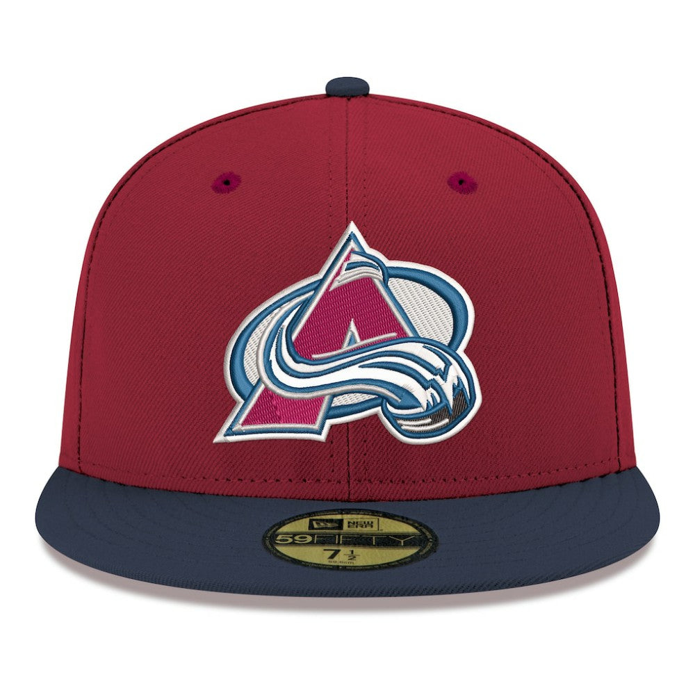 NHL Colorado Avalanche New Era Core Logo Two-Tone 59FIFTY Fitted Hat - Burgundy