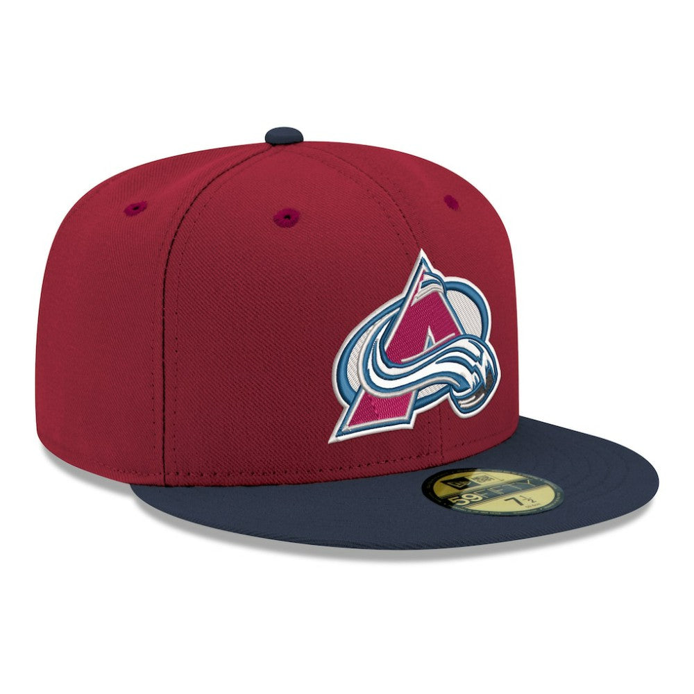 NHL Colorado Avalanche New Era Core Logo Two-Tone 59FIFTY Fitted Hat - Burgundy