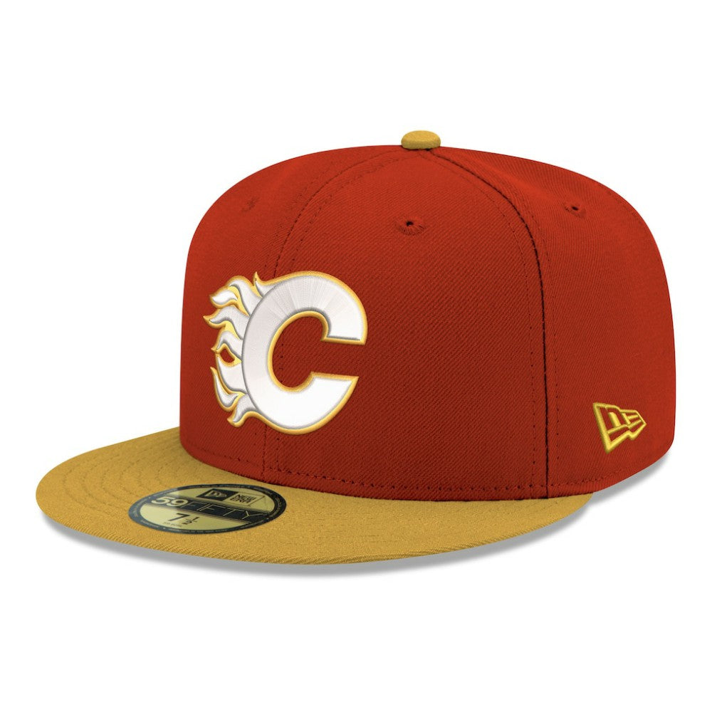 NHL Calgary Flames New Era Core Logo Two-Tone 59FIFTY Fitted Hat - Red