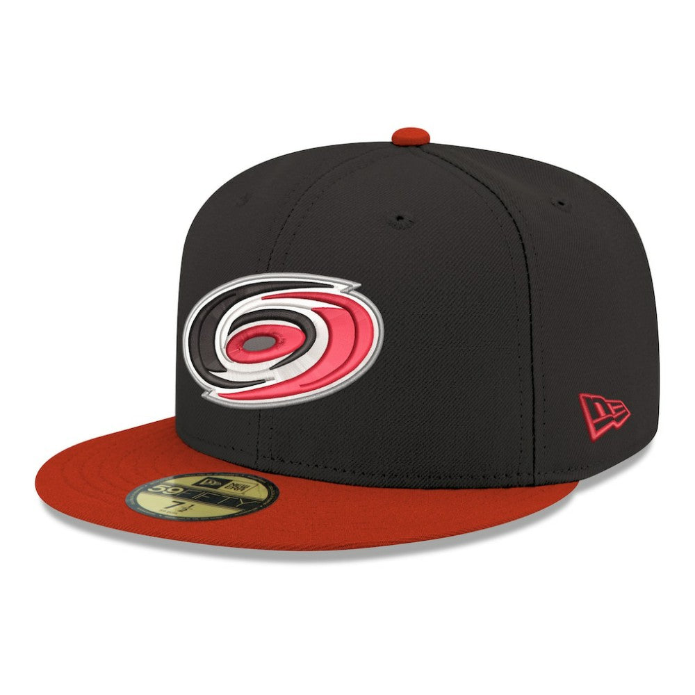NHL Carolina Hurricanes New Era Core Logo Two-Tone 59FIFTY Fitted Hat - Black