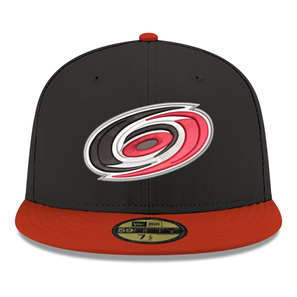 NHL Carolina Hurricanes New Era Core Logo Two-Tone 59FIFTY Fitted Hat - Black
