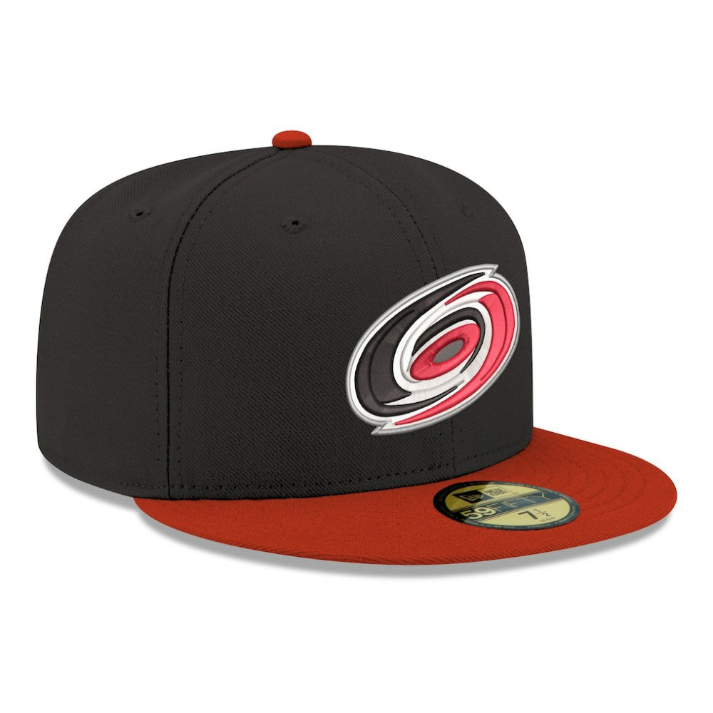 NHL Carolina Hurricanes New Era Core Logo Two-Tone 59FIFTY Fitted Hat - Black
