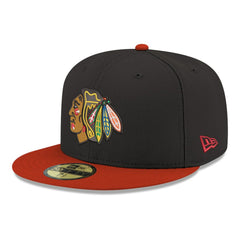 NHL Chicago Blackhawks New Era Core Logo Two-Tone 59FIFTY Fitted Hat - Black