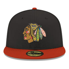 NHL Chicago Blackhawks New Era Core Logo Two-Tone 59FIFTY Fitted Hat - Black