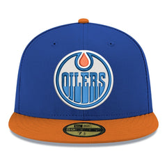 NHL Edmonton Oilers New Era Core Logo Two-Tone 59FIFTY Fitted Hat - Royal