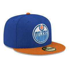 NHL Edmonton Oilers New Era Core Logo Two-Tone 59FIFTY Fitted Hat - Royal
