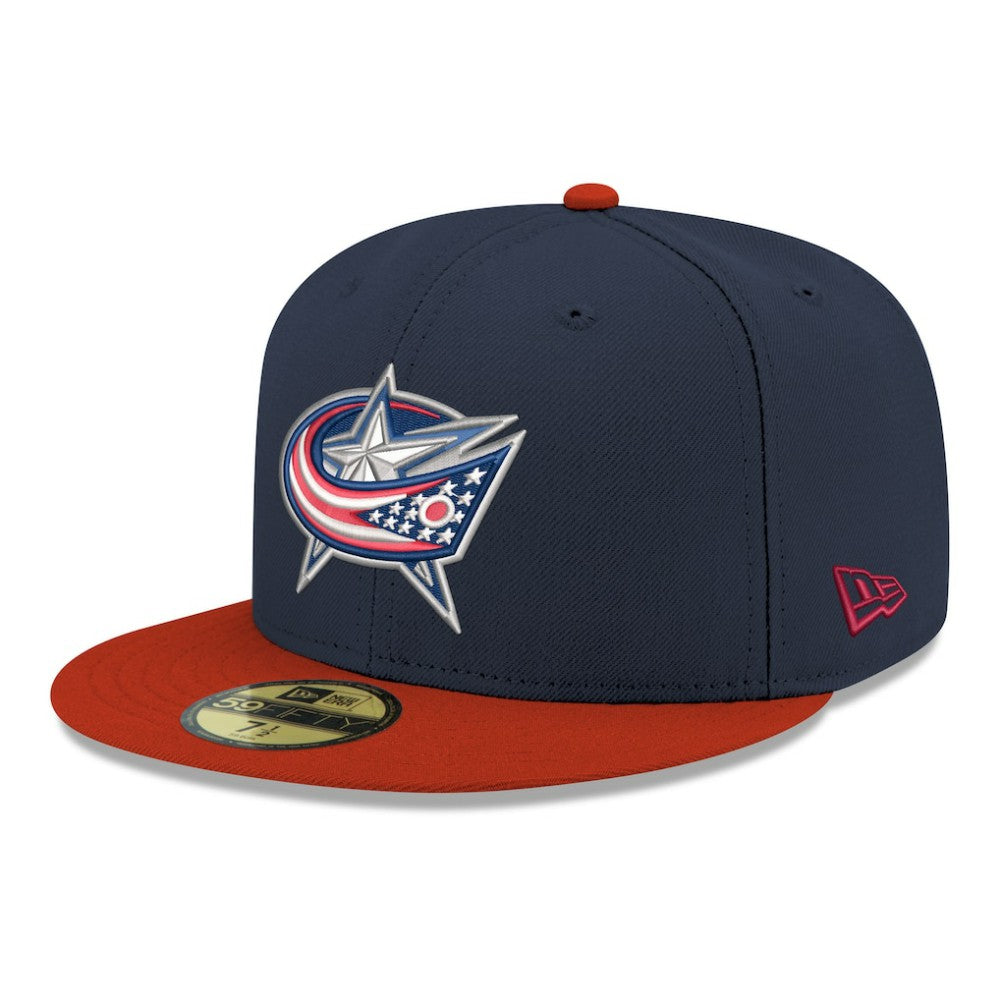 NHL Columbus Blue Jackets New Era Core Logo Two-Tone 59FIFTY Fitted Hat - Navy
