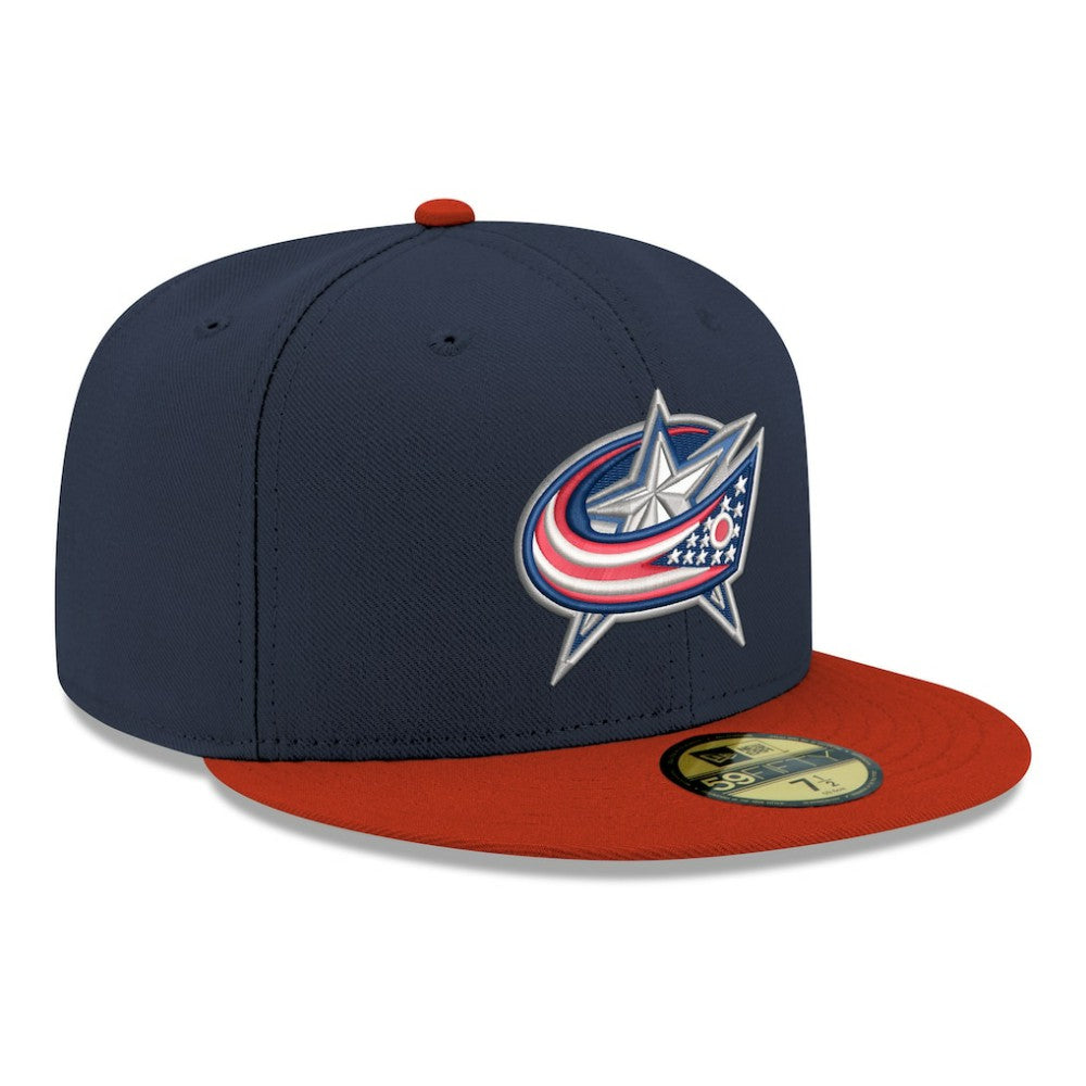 NHL Columbus Blue Jackets New Era Core Logo Two-Tone 59FIFTY Fitted Hat - Navy