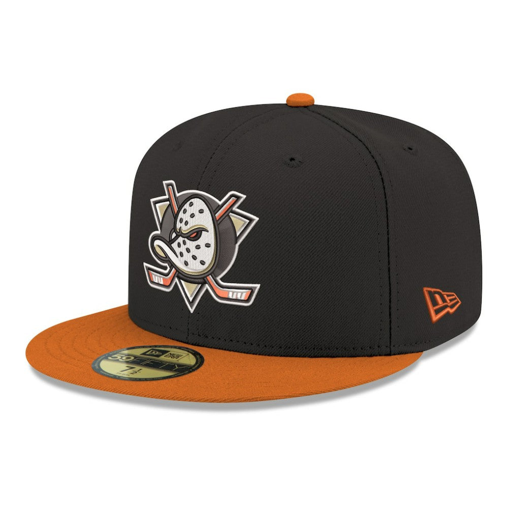 NHL Anaheim Ducks New Era Core Logo Two-Tone 59FIFTY Fitted Hat - Black