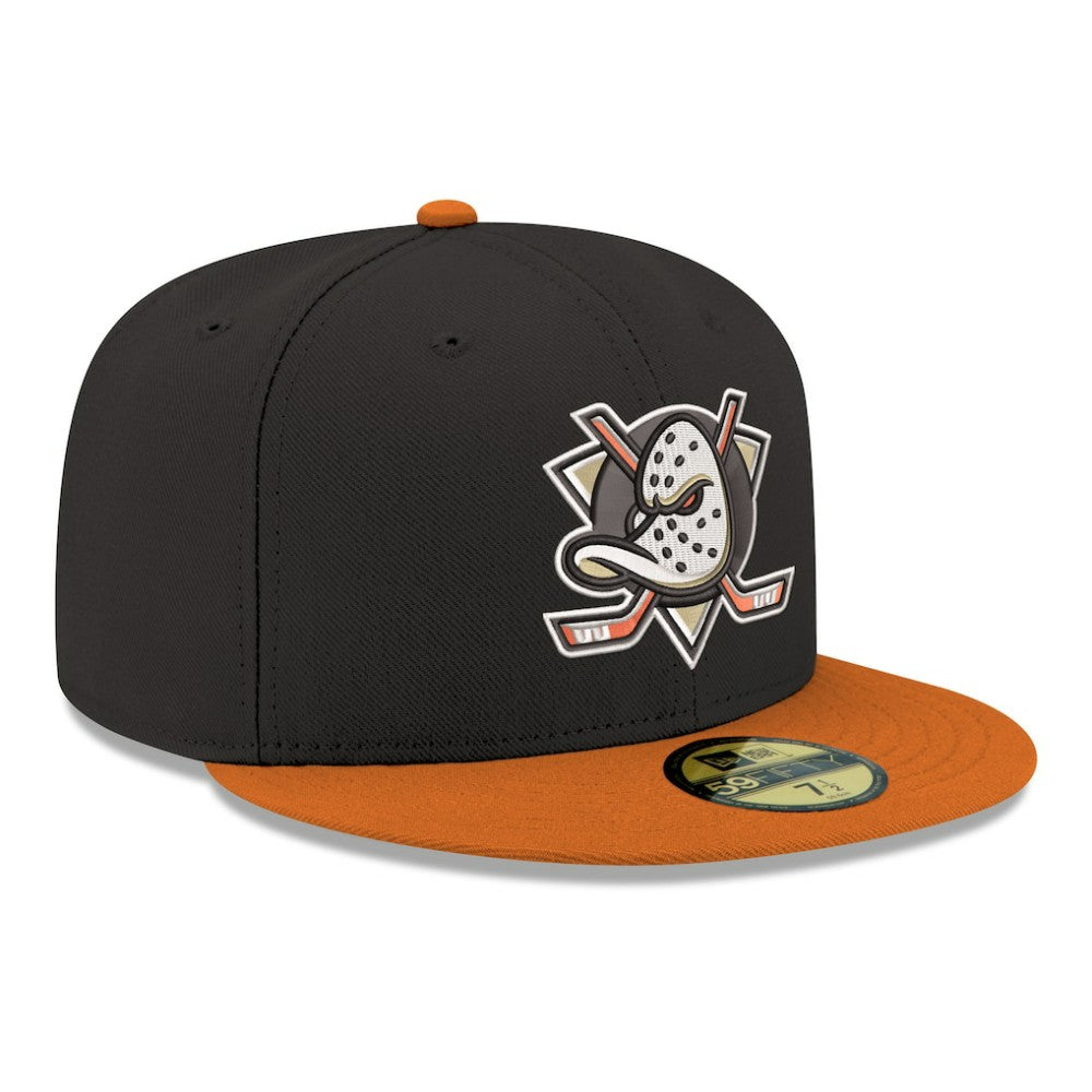 NHL Anaheim Ducks New Era Core Logo Two-Tone 59FIFTY Fitted Hat - Black