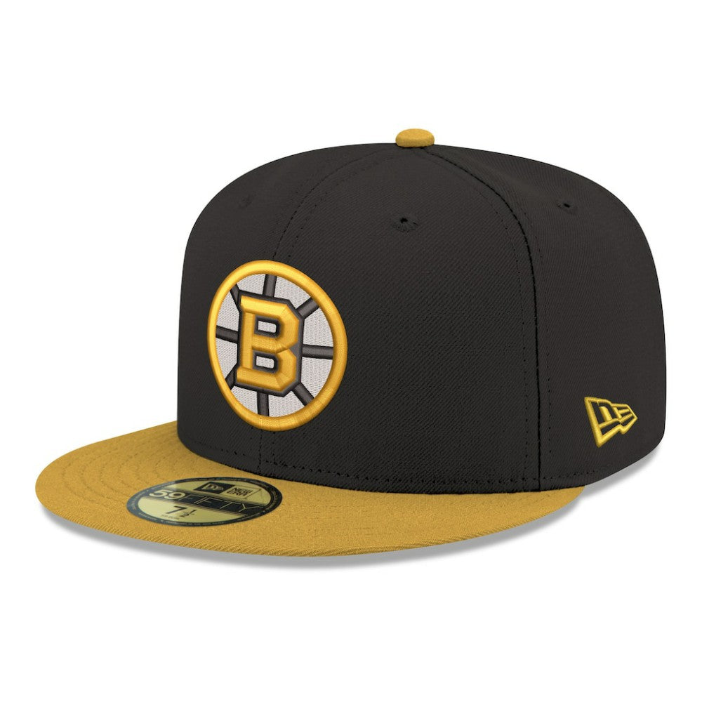 NHL Boston Bruins New Era Core Logo Two-Tone 59FIFTY Fitted Hat - Black