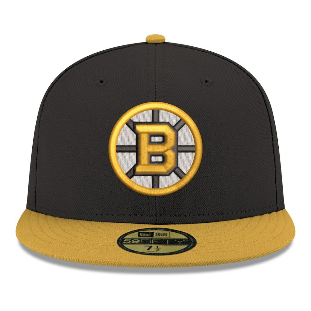 NHL Boston Bruins New Era Core Logo Two-Tone 59FIFTY Fitted Hat - Black