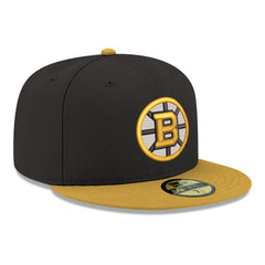 NHL Boston Bruins New Era Core Logo Two-Tone 59FIFTY Fitted Hat - Black