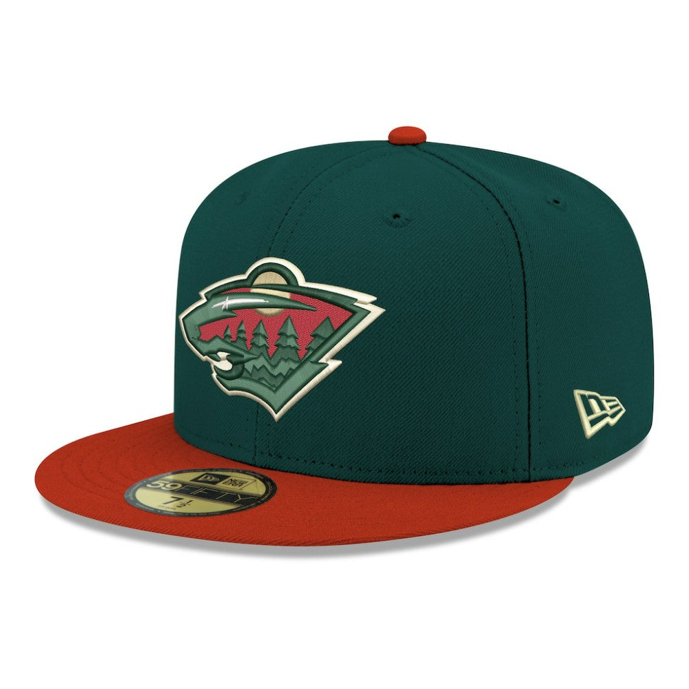 NHL Minnesota Wild New Era Core Logo Two-Tone 59FIFTY Fitted Hat - Green