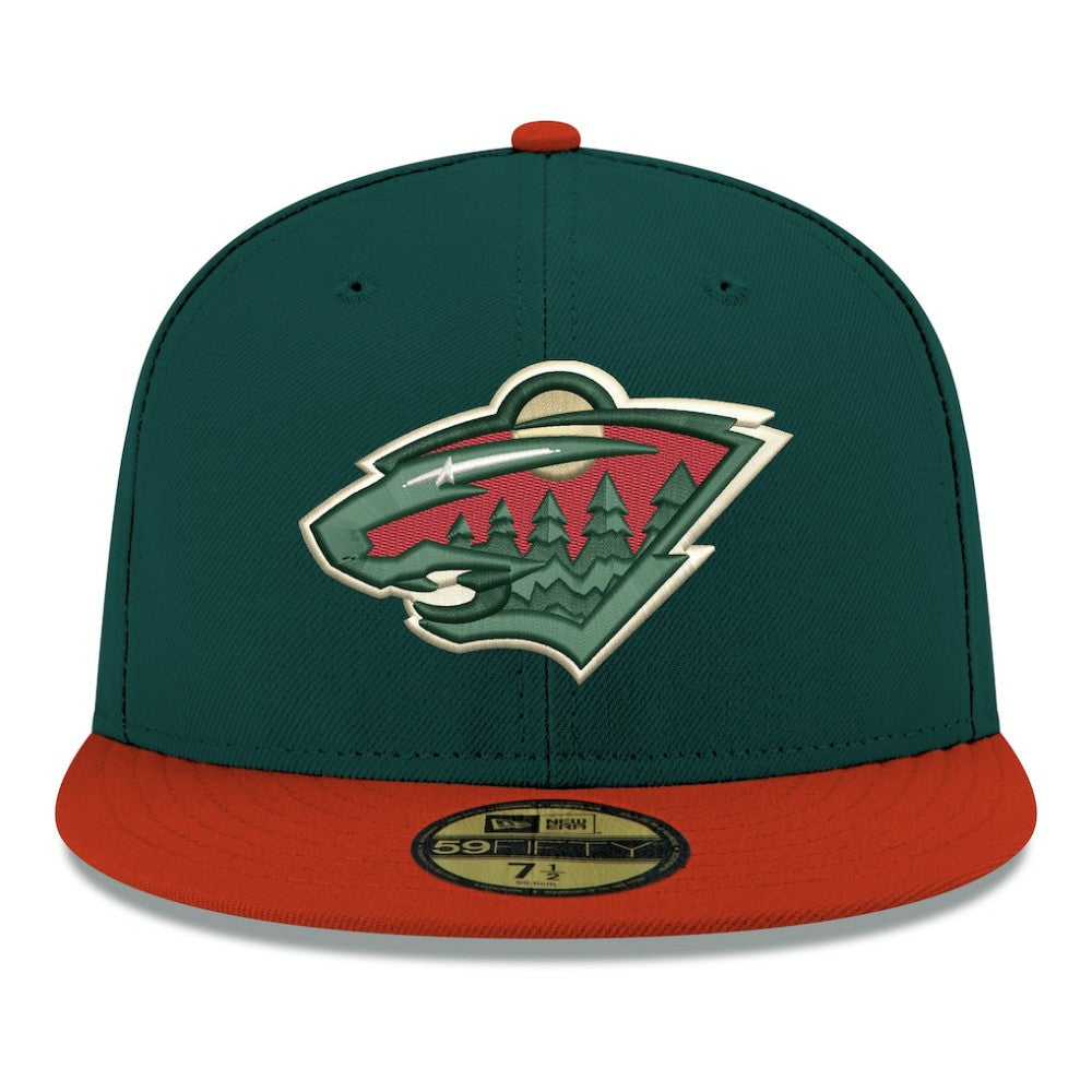 NHL Minnesota Wild New Era Core Logo Two-Tone 59FIFTY Fitted Hat - Green