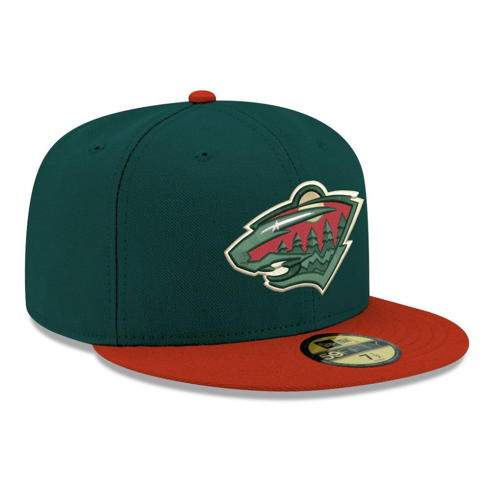 NHL Minnesota Wild New Era Core Logo Two-Tone 59FIFTY Fitted Hat - Green