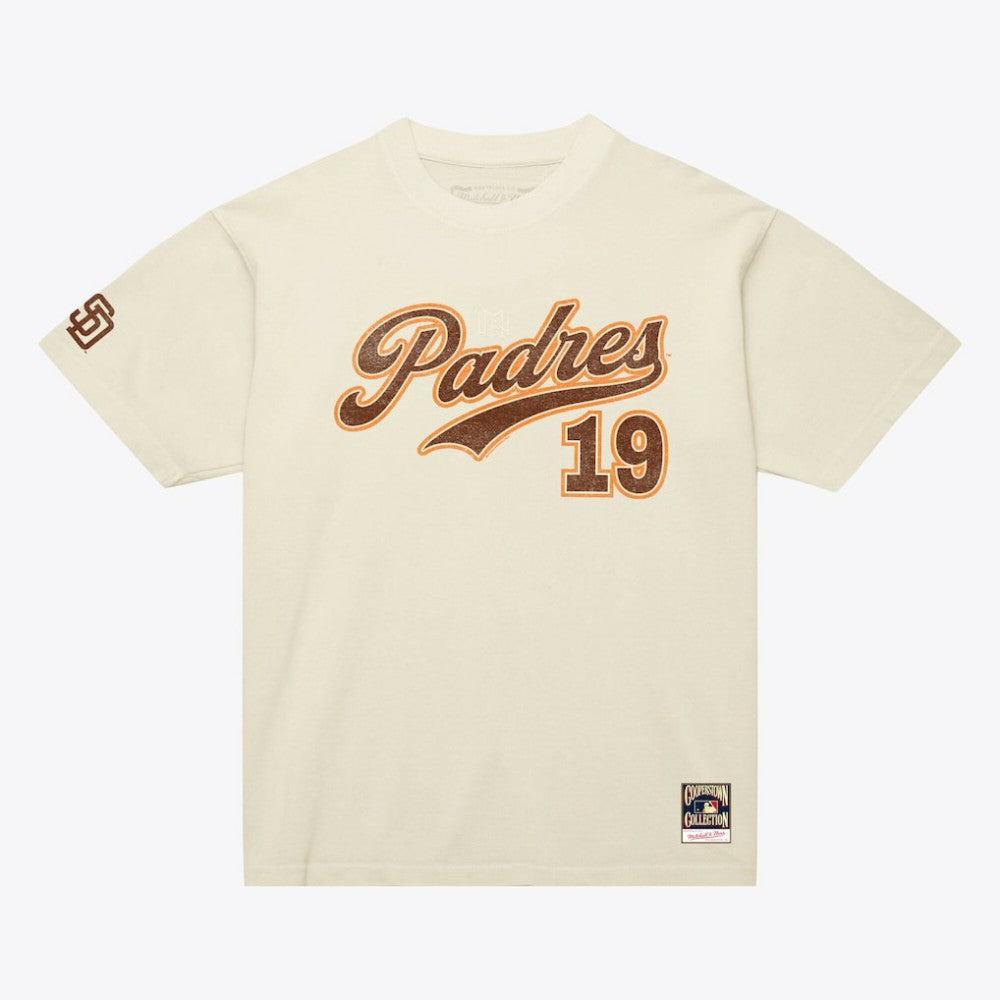 Tony Gwynn San Diego Padres Mitchell & Ness Cooperstown Collection Throwback Name & Number T-Shirt - Cream T-shirts