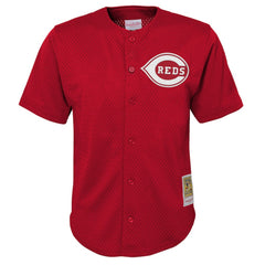 Deion Sanders Cincinnati Reds Mitchell & Ness Youth Cooperstown Mesh Batting Practice Jersey - Red Jerseys