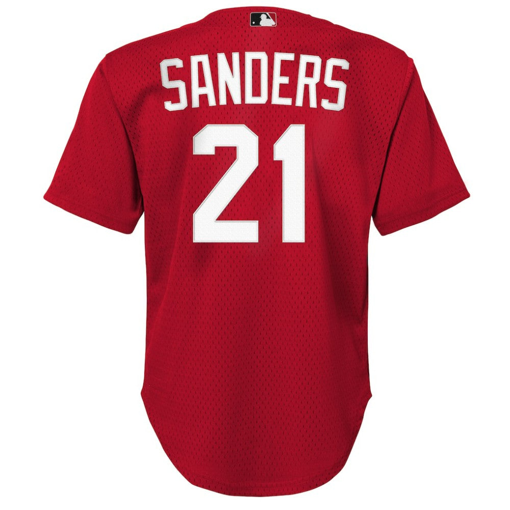 Deion Sanders Cincinnati Reds Mitchell & Ness Youth Cooperstown Mesh Batting Practice Jersey - Red Jerseys