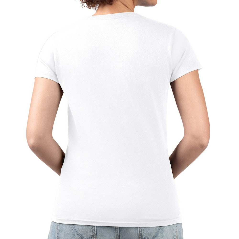 San Francisco Giants G-III 4Her by Carl Banks Women's Metallic Drop Lightweight V-Neck T-Shirt - White T-shirts