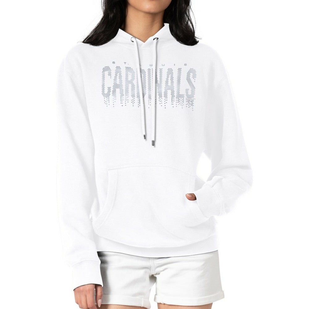 St. Louis Cardinals G-III 4Her by Carl Banks Women's Metallic Drop Fleece Hoodie - White Hoodies