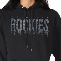 Colorado Rockies G-III 4Her by Carl Banks Women's Metallic Drop Fleece Hoodie - Black Hoodies