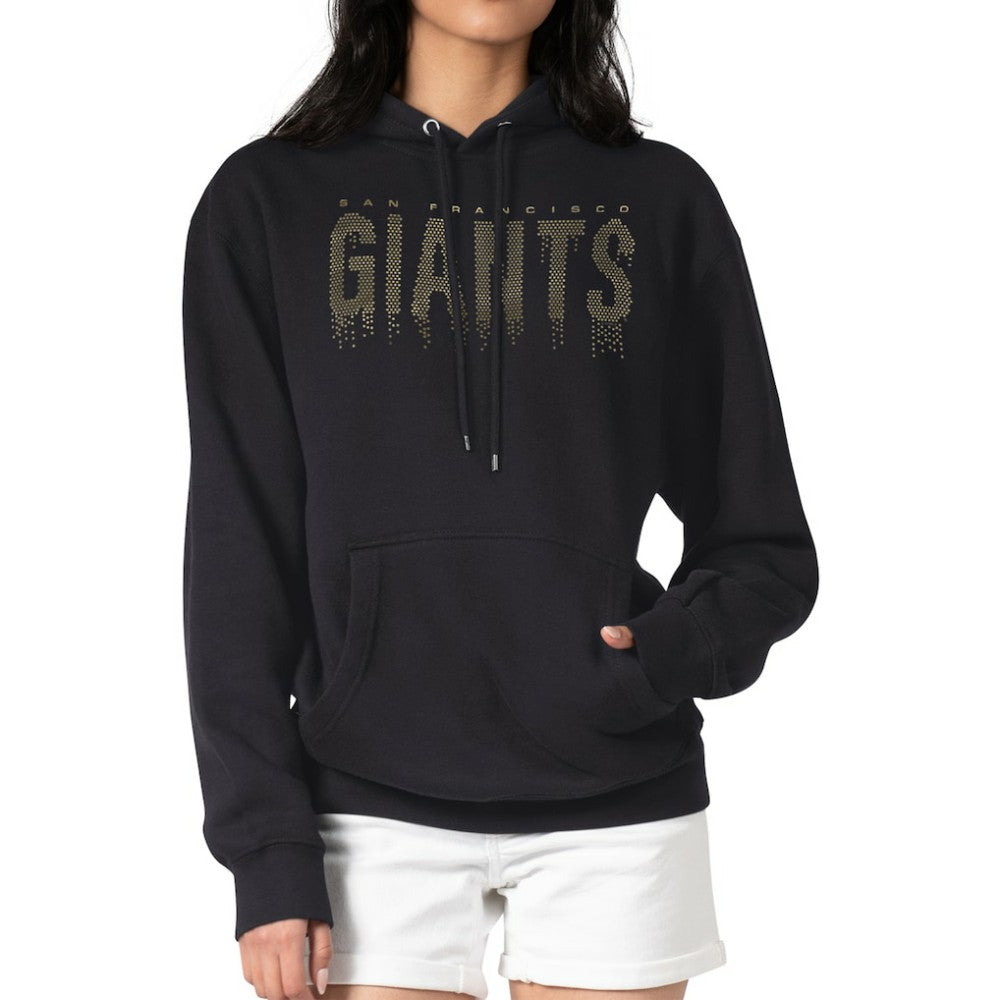 San Francisco Giants G-III 4Her by Carl Banks Women's Metallic Drop Fleece Hoodie - Black Hoodies