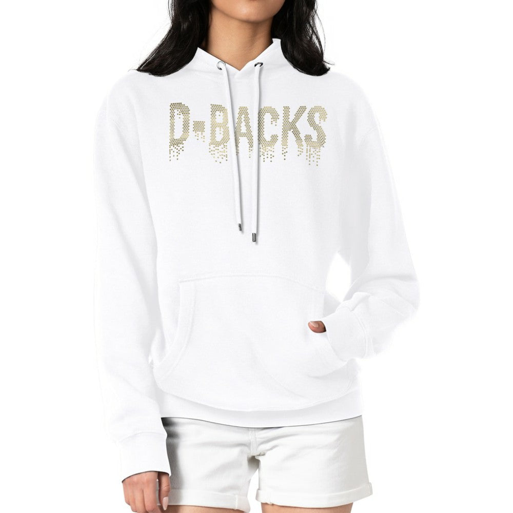 Arizona Diamondbacks G-III 4Her by Carl Banks Women's Metallic Drop Fleece Hoodie - White Hoodies