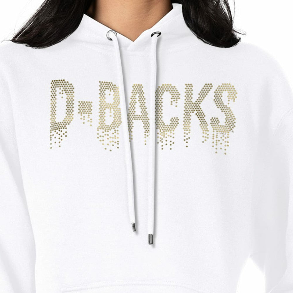 Arizona Diamondbacks G-III 4Her by Carl Banks Women's Metallic Drop Fleece Hoodie - White Hoodies