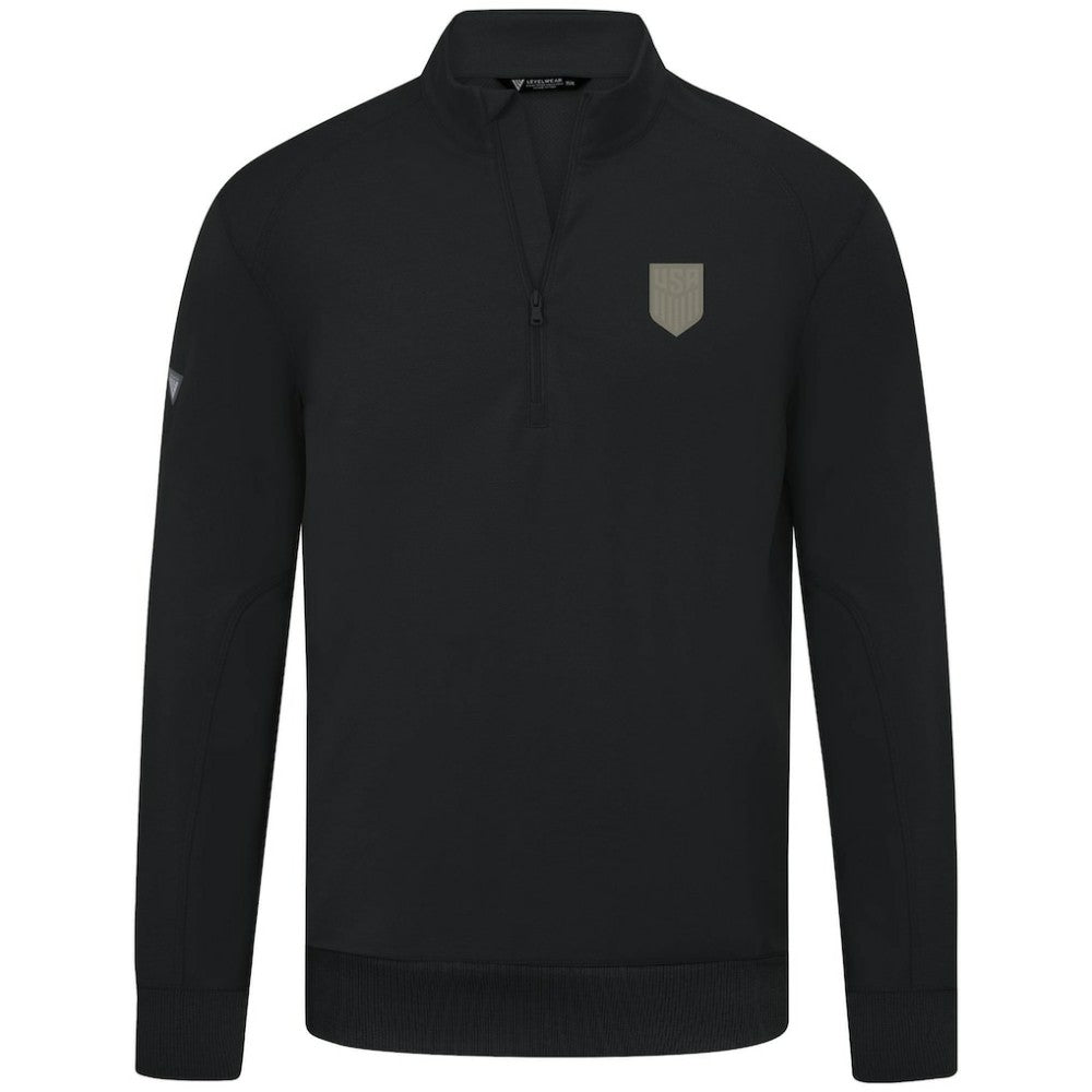 USMNT Levelwear Copper Upright Quarter-Zip Tri-Blend Fleece Black