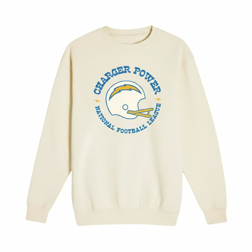 Los Angeles Chargers The Wild Collective Unisex Charger Power Fleece Sweatshirt Cream
