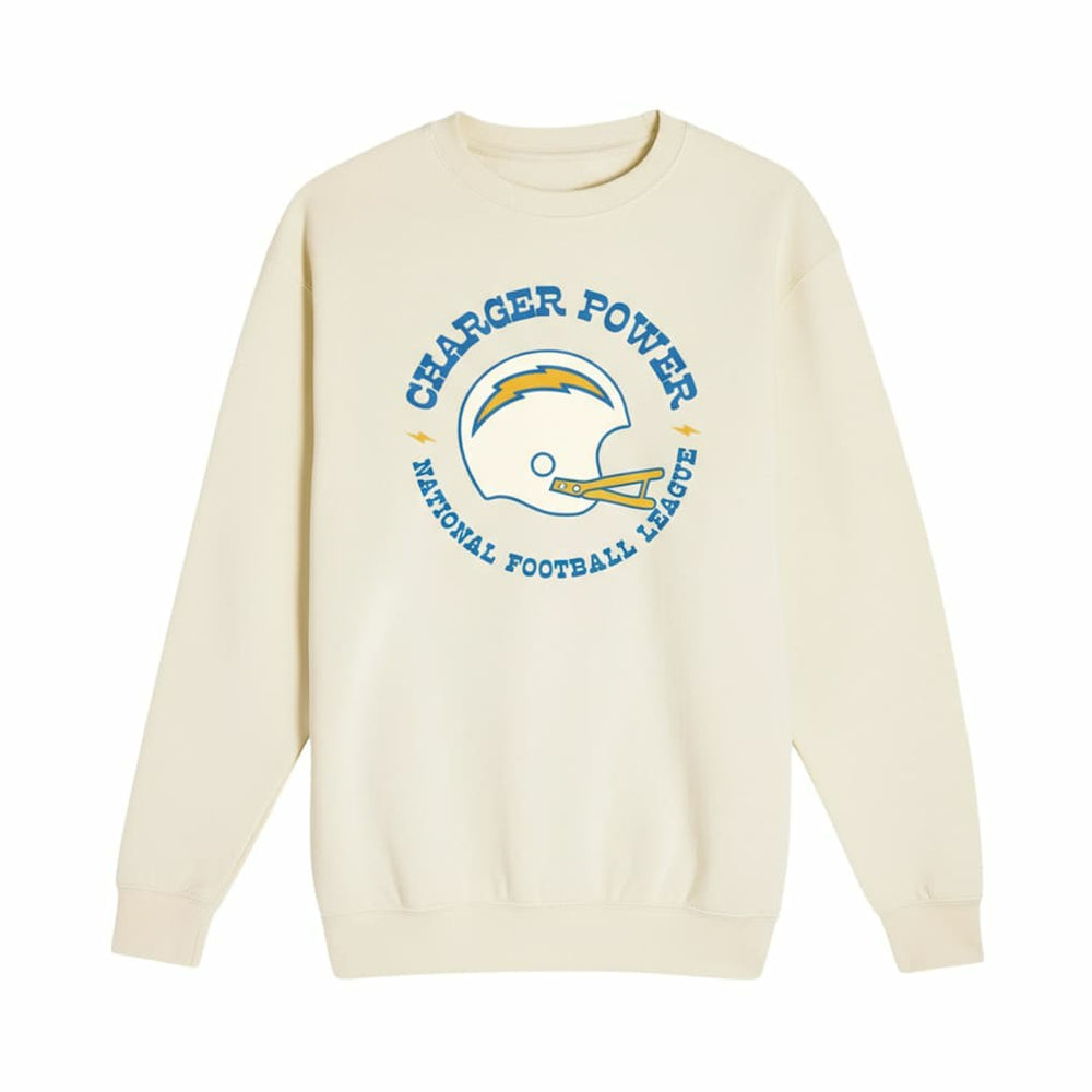 Los Angeles Chargers The Wild Collective Unisex Charger Power Fleece Sweatshirt Cream
