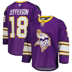 NFL Justin Jefferson Minnesota Vikings Hockey Jersey - Purple cheap