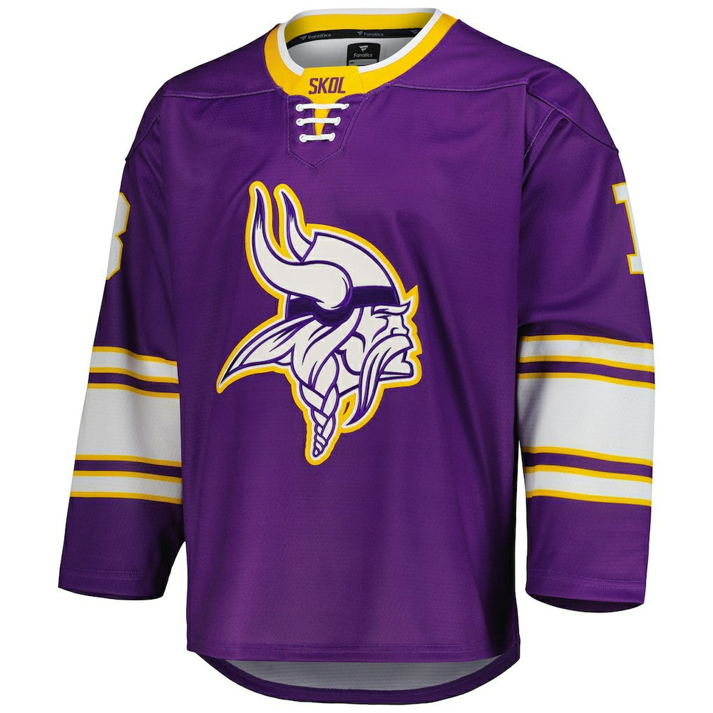 NFL Justin Jefferson Minnesota Vikings Hockey Jersey - Purple cheap