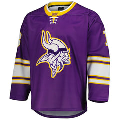 NFL Justin Jefferson Minnesota Vikings Hockey Jersey - Purple cheap