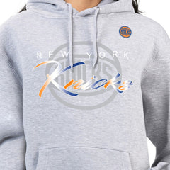 New York Knicks G-III 4Her by Carl Banks Women's Shadow Logo Tri-Blend Fleece Hoodie Gray