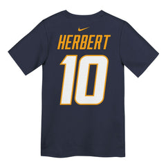 Justin Herbert Los Angeles Chargers Youth Name & Number T-Shirt Navy