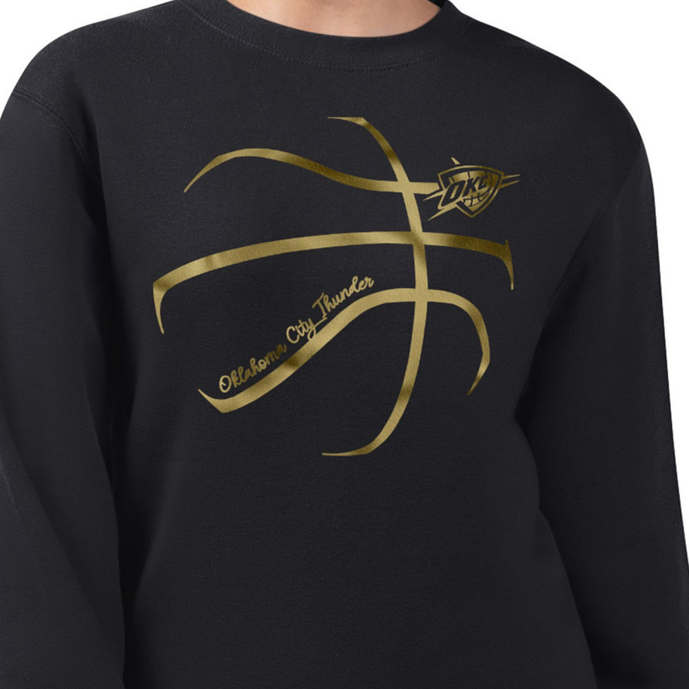 Oklahoma City Thunder G-III 4Her by Carl Banks Women's Metallic Print Basketball Sketch Fleece Sweatshirt Black