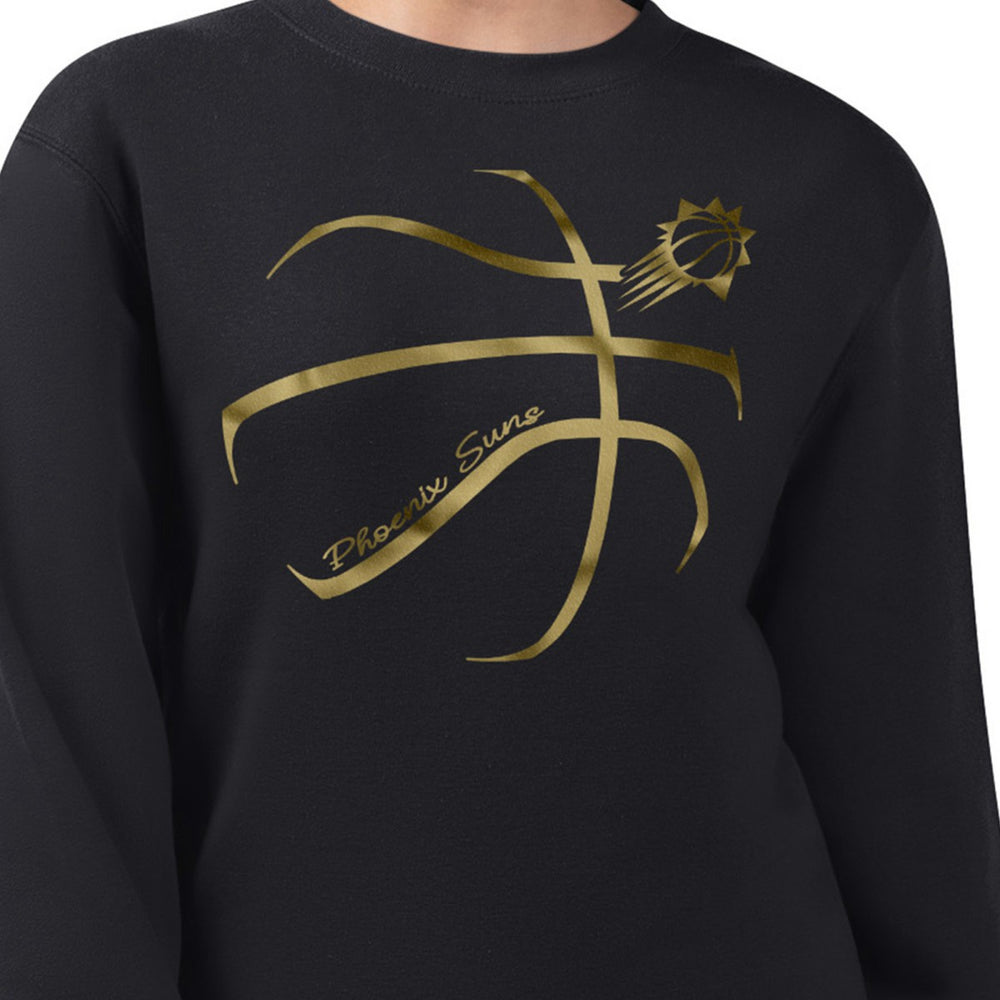 Phoenix Suns G-III 4Her by Carl Banks Women's Metallic Print Basketball Sketch Fleece Sweatshirt Black