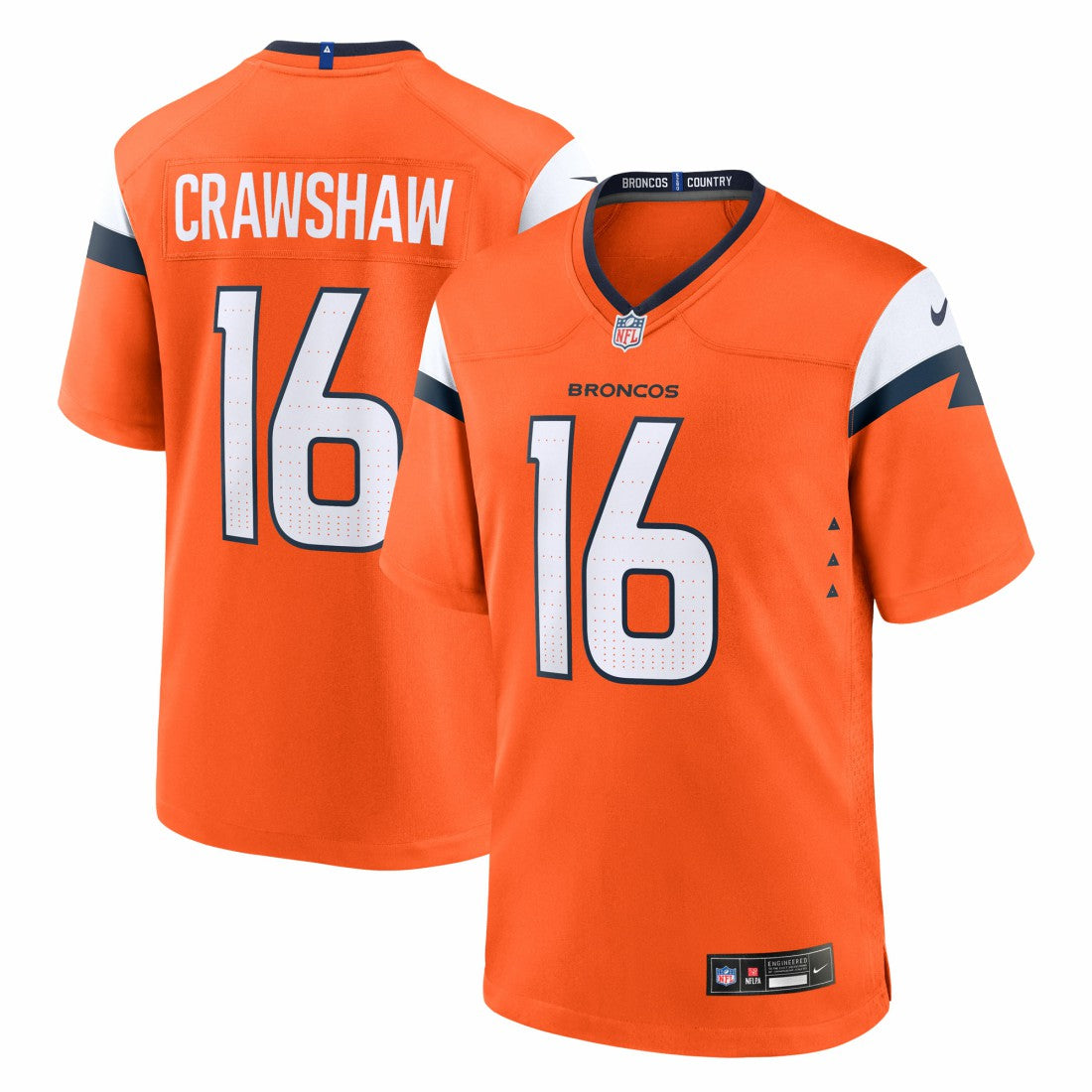 Jeremy Crawshaw Denver Broncos Team Game Jersey Orange
