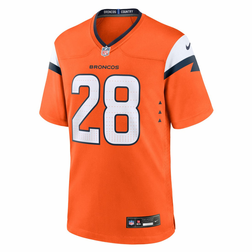 Tyler Badie Denver Broncos Team Game Jersey Orange