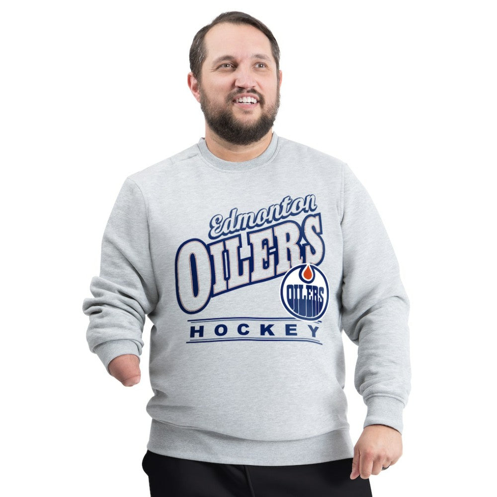 NHL Edmonton Oilers G-III Sports by Carl Banks Adaptive Headliner Fleece Sweatshirt - Gray
