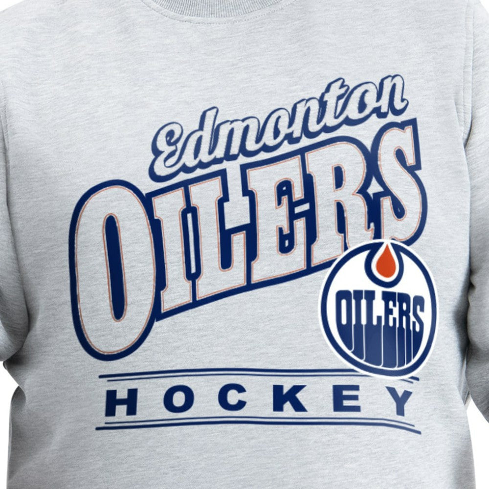 NHL Edmonton Oilers G-III Sports by Carl Banks Adaptive Headliner Fleece Sweatshirt - Gray