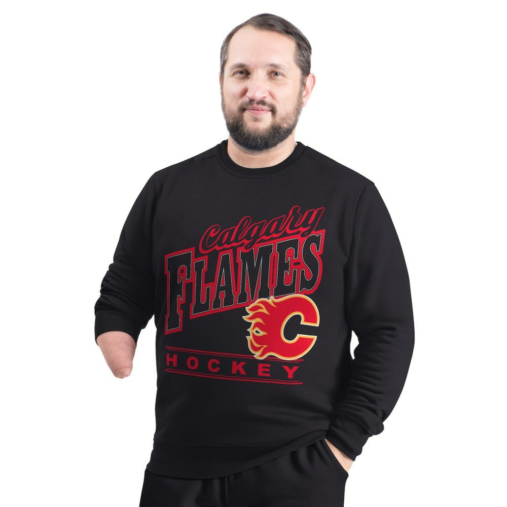 NHL Calgary Flames G-III Sports by Carl Banks Adaptive Headliner Fleece Sweatshirt - Black