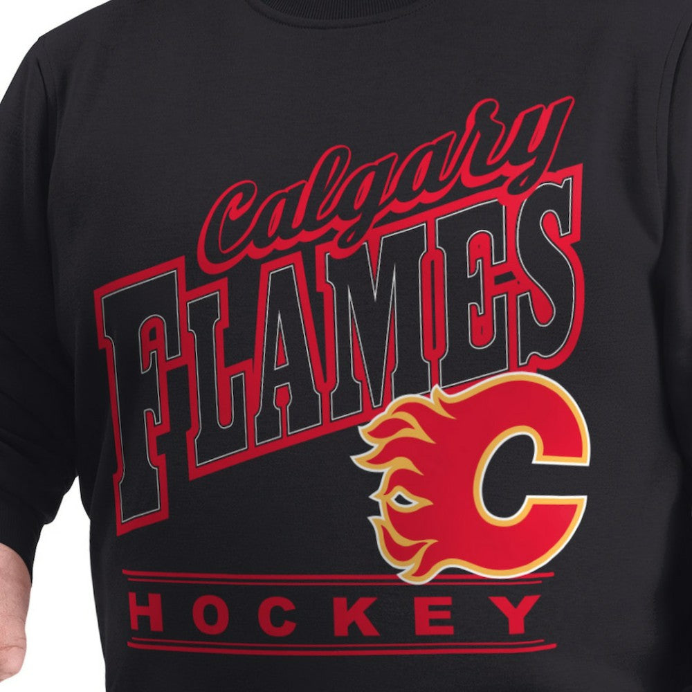 NHL Calgary Flames G-III Sports by Carl Banks Adaptive Headliner Fleece Sweatshirt - Black