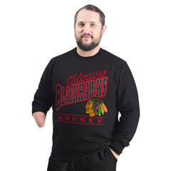 NHL Chicago Blackhawks G-III Sports by Carl Banks Adaptive Headliner Fleece Sweatshirt - Black